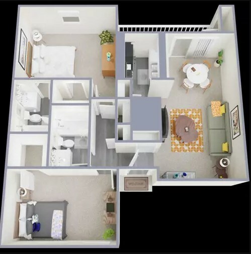 2 Beds • 1 Bath 234 floor plan